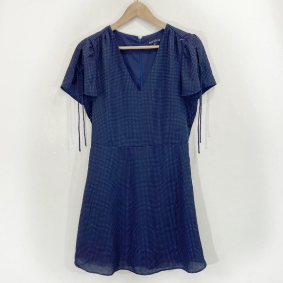 2/$75 J.Crew Polka Dot Tie Sleeve Flutter Dress - Picture 2 of 13